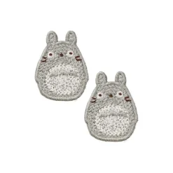 Bijou Boucle d’oreilles à Clips Broderie Totoro gris - Mon Voisin Tot