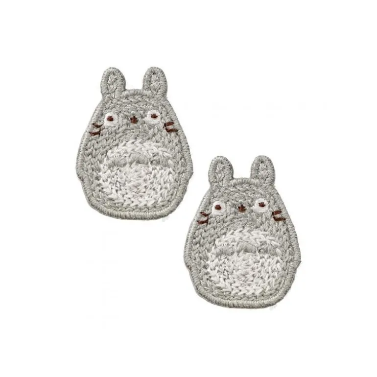 Bijou Boucle d’oreilles à Clips Broderie Totoro gris - Mon Voisin Tot